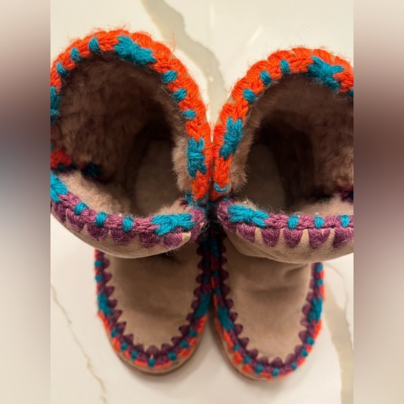 Free People MOU Eskimo Overstitching Shearling Boot Fur Lined Camel 37/6 NEW - Picture 4 of 9